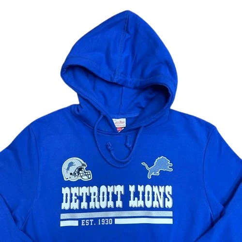 Fanatics Men’s Detroit Lions Mitchell & Ness Underlined Pullover Hoodie – Blue 2 Fanatics Men’s Detroit Lions Mitchell & Ness Underlined Pullover Hoodie – Blue - Image 2