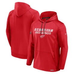Men’s Detroit Red Wings Fanatics Authentic Pro Rinkside Pullover Hoodie – Red