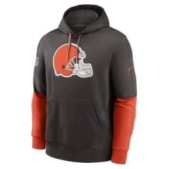 Men’s Cleveland Browns Nike 2024 NFL Sideline Club Fleece Pullover Hoodie – Brown/Orange