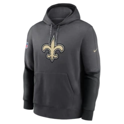 Men’s New Orleans Saints Nike 2024 NFL Sideline Club Fleece Pullover Hoodie – Anthracite