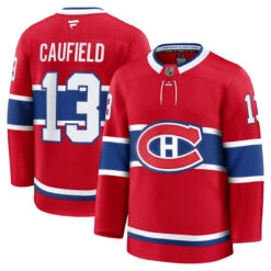 '47 BRAND Cole Caufield Montreal Canadiens Fanatics Home Premium Player Jersey – Red