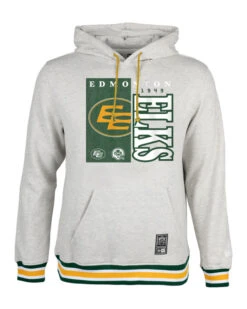 Men’s Edmonton Elks New Era Turf Traditions Fleece Hoodie – Grey