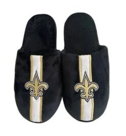 AdultNew Orleans Saints FOCO Black Striped Team Slipper