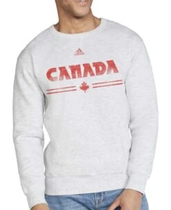 Men’s Canada Soccer Wordmark Adidas Speed Lab Grey Crew Neck Sweatshirt