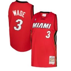 Men’sMiami Heat Dwayne Wade Mitchell & Ness 200506 Red Hardwood Classics SwingmanJersey