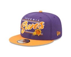 Phoenix Suns New Era Team Script 9FIFTY Snapback Hat – Purple/Orange