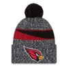 Arizona Cardinals New Era 2023 Sideline Official Sport Cuffed Pom Knit Hat – Black