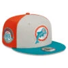 Miami Dolphins New Era 2023 Sideline Historic 9FIFTY Snapback Hat – Cream/Teal