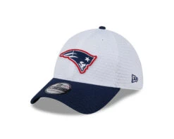 New England Patriots New Era 2024 Official NFL Training Camp 39THIRTY Flex Hat – White/Navy