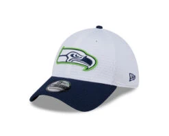 Seattle Seahawks New Era 2024 Official NFL Training Camp 39THIRTY Flex Hat – White/Navy