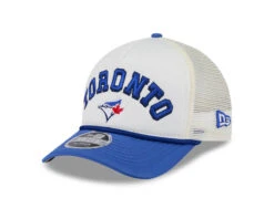 Toronto Blue Jays New Era Chrome 9FORTY A-Frame Trucker Adjustable Hat – White/Royal