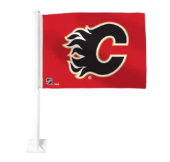 Calgary Flames Double Sided Red Car Flag