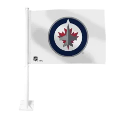 Winnipeg Jets Double Sided White Car Flag
