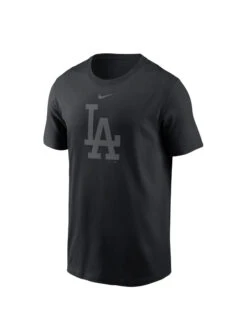 Men’sLos Angeles Dodgers Nike Blackout Basic Logo Tonal T-Shirt – Black