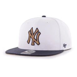 '47 BRAND New York Yankees ’47 Brand Corkscrew Snapback Adjustable Hat – White/Navy