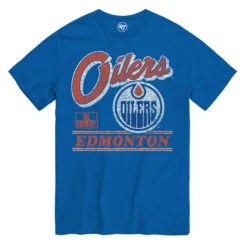 '47 BRAND Men’s Edmonton Oilers ’47 Brand Fly By T-Shirt – Royal