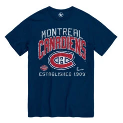 '47 BRAND Men’s Montreal Canadiens ’47 Brand Turned Up T-Shirt – Navy