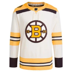 Men’s NHL Boston Bruins Adidas Primegreen Centennial Alternate Cream – Authentic Pro Jersey