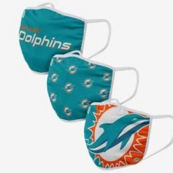 AdultMiami Dolphins 3 Pack Face Cover