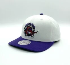 Toronto Raptors Mitchell & Ness Team Two-Tone 2.0 Snapback Hat – White/Purple