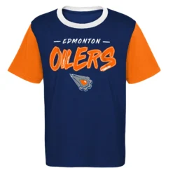 Outerstuff YouthEdmonton Oilers Reverse Retro Sueded Ringer- T-Shirt