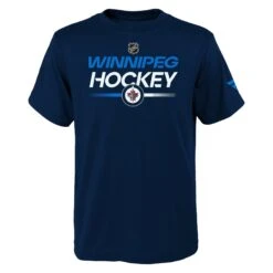 Outerstuff YouthWinnipeg Jets Authentic Pro Wordmark T-Shirt – Navy