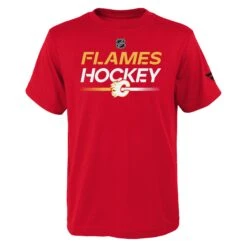 Outerstuff YouthCalgary Flames Authentic Pro Wordmark T-Shirt – Red