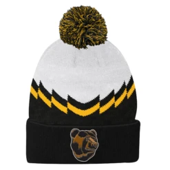 YouthBoston Bruins Fanatics Reverse Retro Cuffed Knit Beanie With Pom