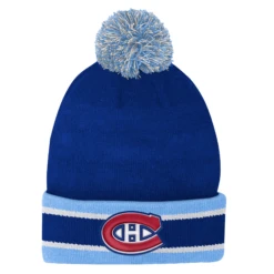YouthMontreal Canadiens Fanatics Reverse Retro Cuffed Knit Beanie With Pom