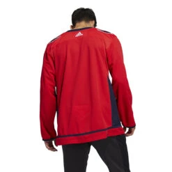 Men’s NHL Washington Capitals Adidas Primegreen Home Red – Authentic Pro Jersey -SportsCloset Clothing GT5580 6 APPAREL On Model Back View white