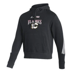 Men’sCalgary Flames Adidas Reverse Retro Lifestyle Pullover Hoodie – Black
