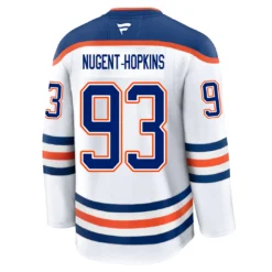 '47 BRAND Ryan Nugent-Hopkins Edmonton Oilers Fanatics Away Premium Player Jersey With ON ICE Cresting – White