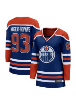 Women’sEdmonton Oilers Ryan Nugent-Hopkins Fanatics Breakaway Royal Blue Home Jersey With ON ICE Cresting