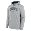 NEW ERA Men’sDallas Cowboys Nike Athletic Stack Fleece Performance Pullover Hoodie – Silver