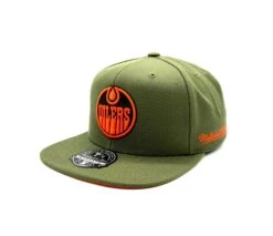 Edmonton Oilers Mitchell & Ness Orange Ops Fitted Hat – Green