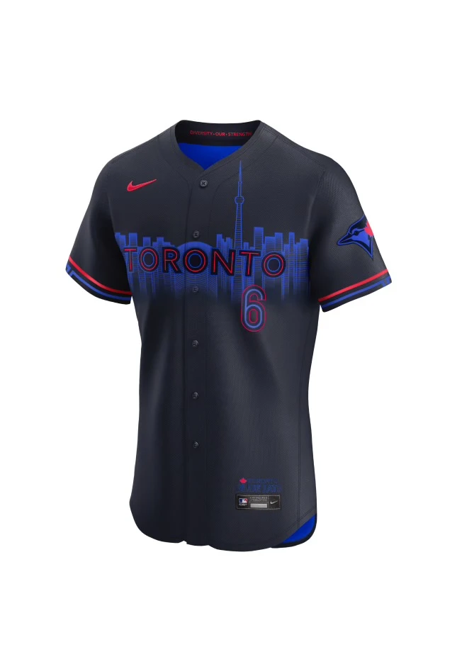 NEW ERA Men’s Alek Manoah Toronto Blue Jays Nike 2024 City Connect Limited Player Jersey – Navy 3 NEW ERA Men’s Alek Manoah Toronto Blue Jays Nike 2024 City Connect Limited Player Jersey – Navy - Image 3