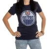 Women’s Edmonton Oilers Calhoun Acid Wash T-Shirt – Navy