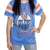 Women’s Edmonton Oilers Calhoun Loose Fit Varsity Style Retro Lounge T-Shirt