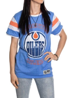 Women’s Edmonton Oilers Calhoun Loose Fit Varsity Style Retro Lounge T-Shirt