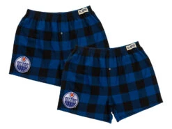 Men’s Edmonton Oilers Calhoun Plaid 2-Pack Boxer Shorts