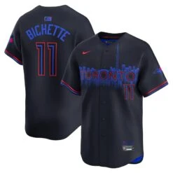 Men’s Bo Bichette Toronto Blue Jays Nike 2024 City Connect Limited Player Jersey – Navy