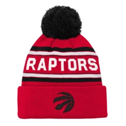 Outerstuff YouthToronto Raptors Red Jacquard Cuffed Knit With Pom