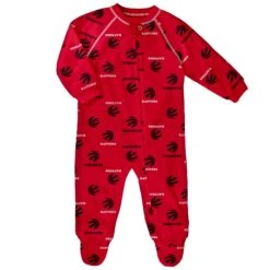NewbornToronto Raptors Team Logo Print Full-Zip Raglan Coverall Pajamas – Red