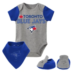 Outerstuff InfantToronto Blue Jays Lead Runner 3 Piece Creeper/Bib/Bootie Set
