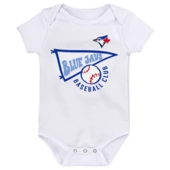 Outerstuff InfantToronto Blue Jays Biggest Little Fan 3 Piece Creeper Set -SportsCloset Clothing K3I1SCJ6 000 TBJ BLUE JAYS A2