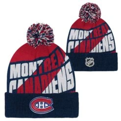 Outerstuff Youth Montreal Canadiens Propel Cuffed Knit With Pom