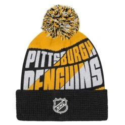 Outerstuff Youth Pittsburgh Penguins Propel Cuffed Knit With Pom -SportsCloset Clothing K5BOFHE4 000 PEN PENGUINS B1