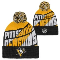 Outerstuff Youth Pittsburgh Penguins Propel Cuffed Knit With Pom