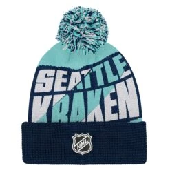 Outerstuff Youth Seattle Kraken Propel Cuffed Knit With Pom -SportsCloset Clothing K5BOFHE4 000 SHC KRAKEN B1
