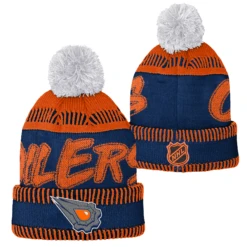 Outerstuff InfantEdmonton Oilers Reverse Retro Cuffed Knit Beanie With Pom -SportsCloset Clothing K5BOHDD5 000 OIL OILERS ST
